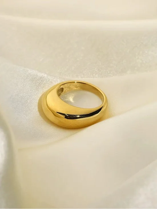 SIZE 8 | 18K Gold Plated Chunky Dome Ring - Picture 9 of 11